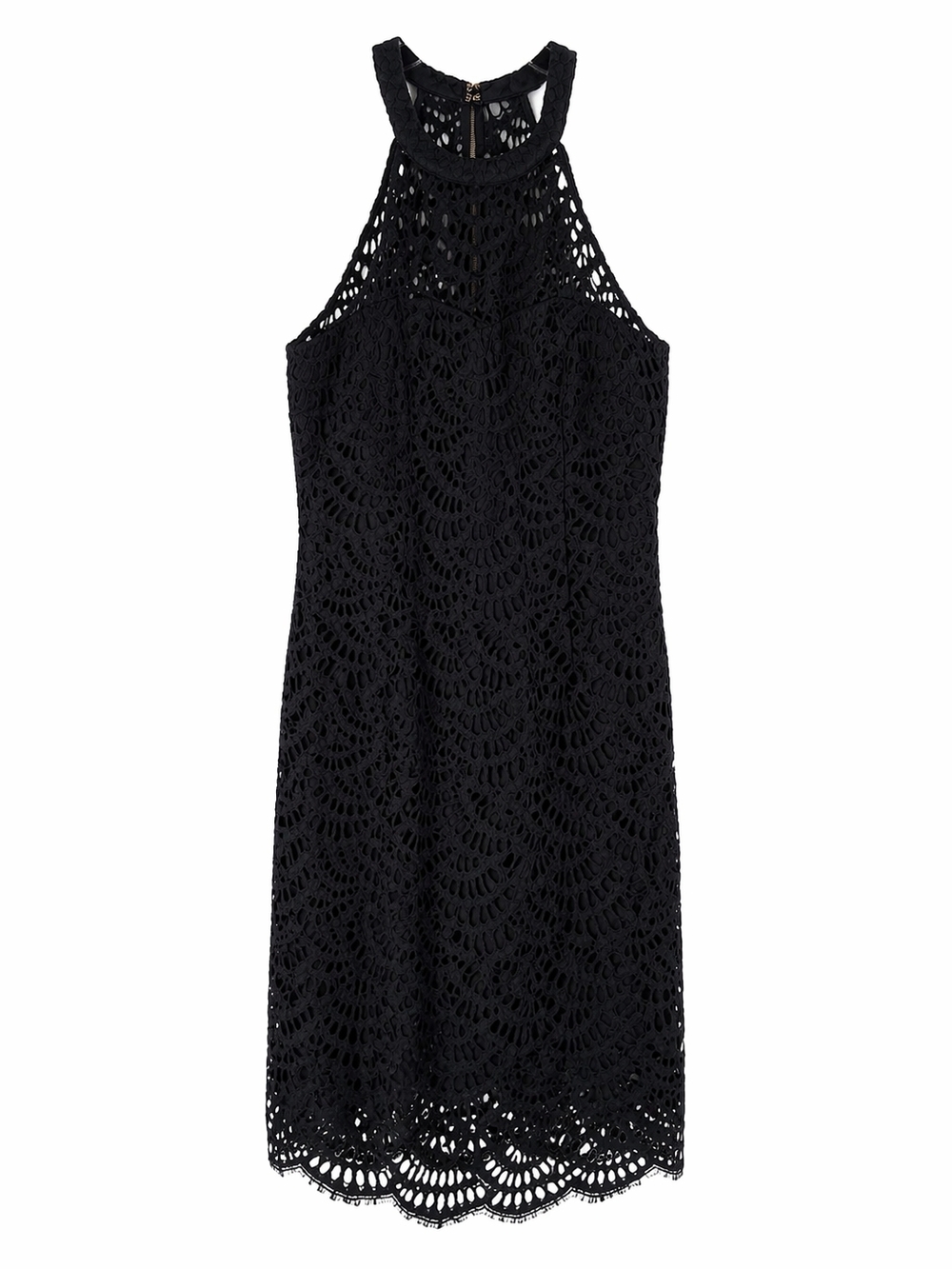 Lilly Pulitzer Black Lace Halter Dress Size 2 | Eyelet Midi Cocktail Dress - Picture 2 of 13